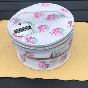 3-Tiered Floral Flower Train Makeup Travel Case